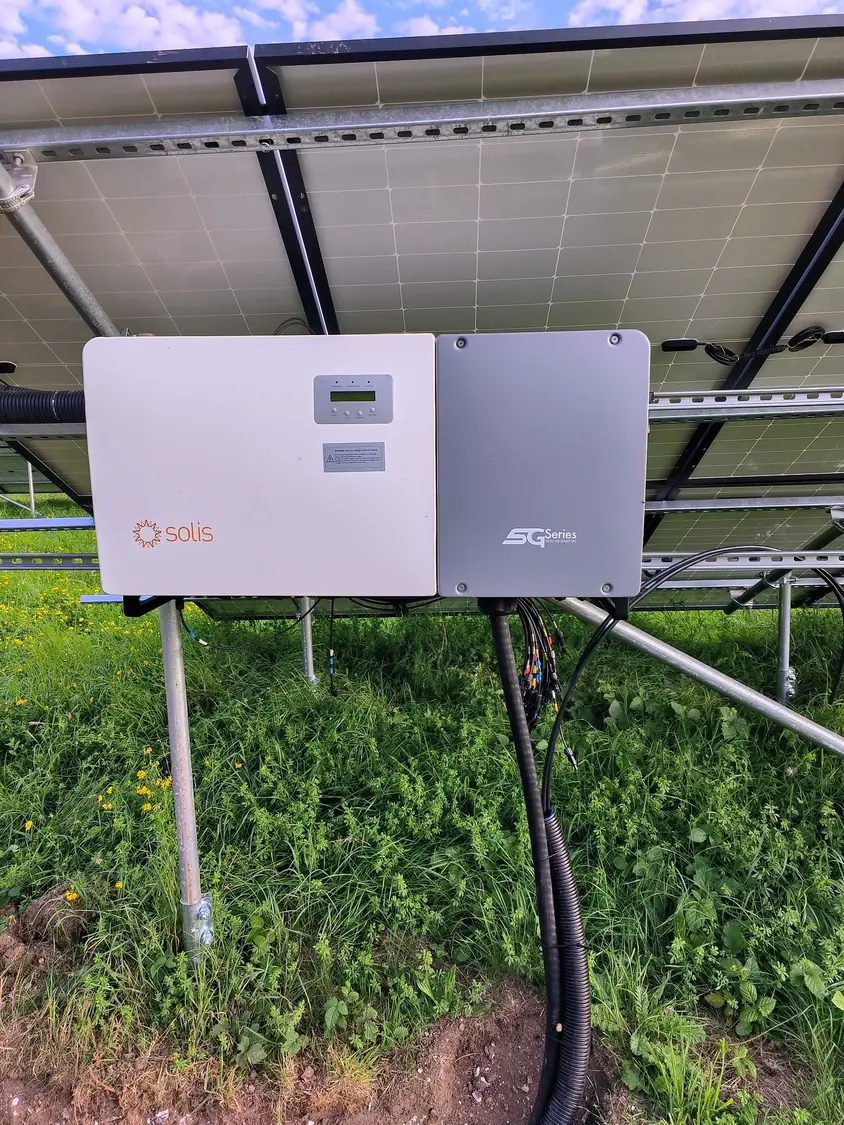 Solis inverter mounted beneath the array