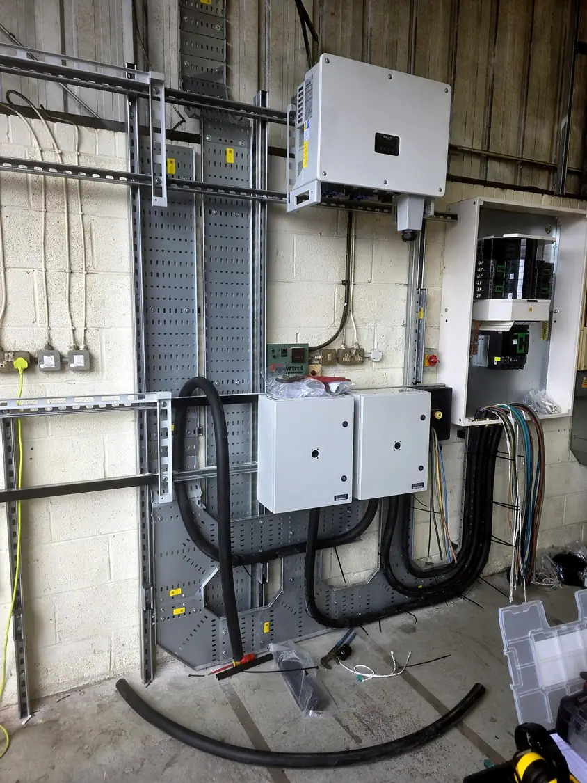 Inverter station during installation