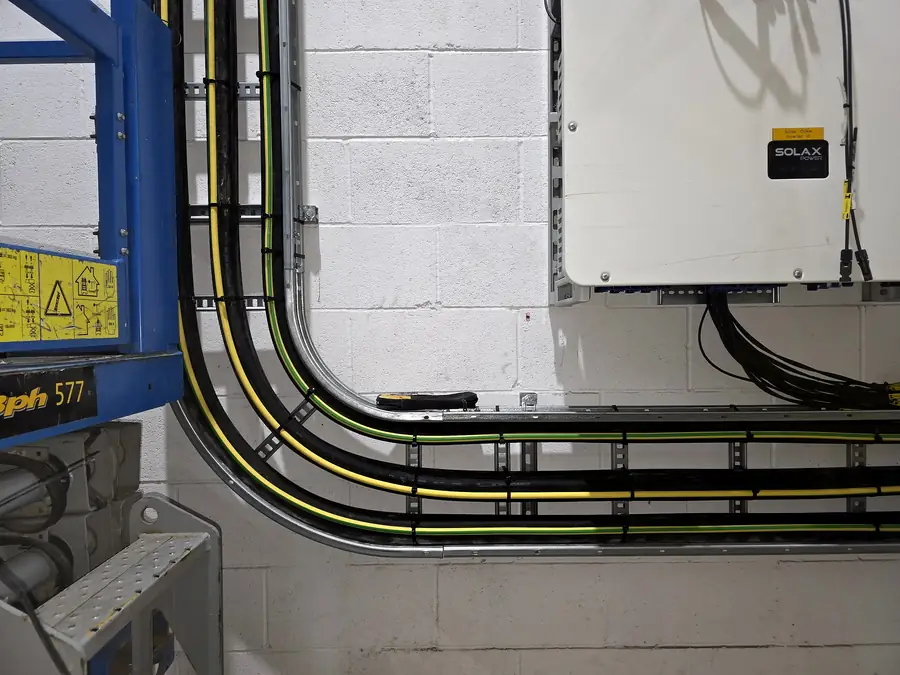 Ladder rack bends down to an inverter