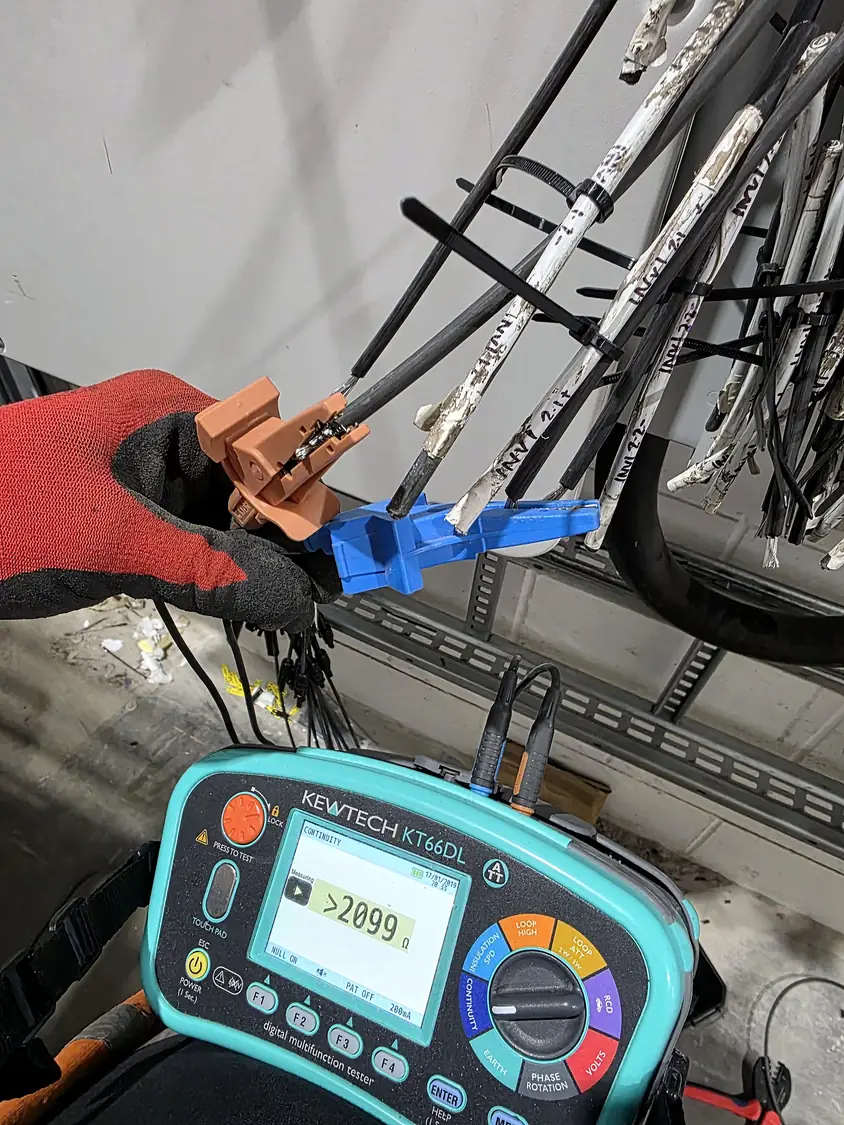 Insulation resistance and continuity testing on terminated cables