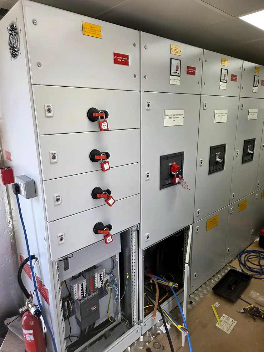LV switchgear with isolators padlocked off