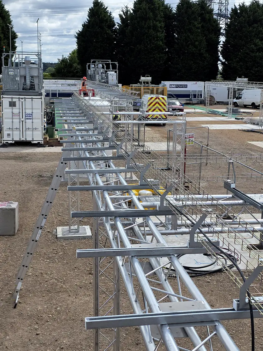 Galvanised truss and gantry ladder run